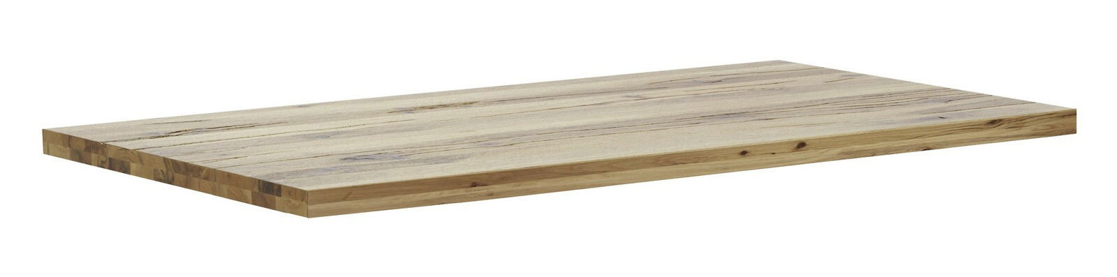 Holztischplatte in natürlicher Holzoptik, perspektivisch von schräg oben fotografiert