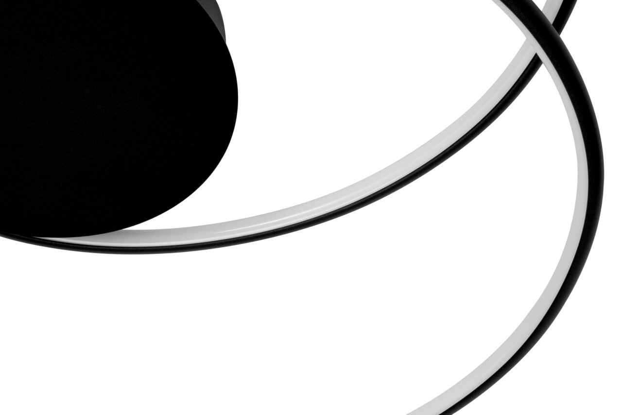 Novel LED-Deckenleuchte BIRMINGHAM Moderne LED-Deckenleuchte mit schwarzem und weißem Design, seitliche Perspektive