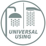 Wassersparregler für universelle Nutzung in Duschen, seitliche Perspektive