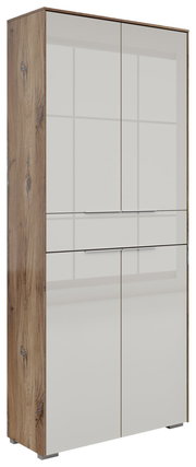 Aktenschrank Voleo Nevada, 4-türig mit 1 Schublade, Holzoptik, seitliche Perspektive