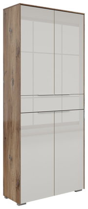 Aktenschrank Voleo Nevada, 4-türig mit 1 Schublade, Holzoptik, seitliche Perspektive