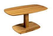 Moderner Couchtisch aus Holz in seitlicher Perspektive