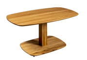 Moderner Couchtisch aus Holz in seitlicher Perspektive