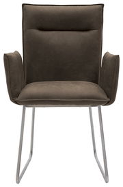 Moderner Sessel mit Armlehnen und Metallbeinen, Frontalansicht