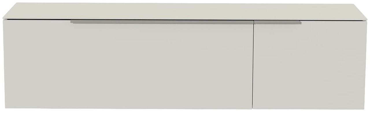 Moderano Hänge-Lowboard BORMIO Frontansicht eines modernen, weißen Hänge-Lowboards mit zwei Türen und schlichtem Design.