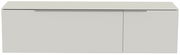Frontansicht eines modernen, weißen Hänge-Lowboards mit zwei Türen und schlichtem Design.