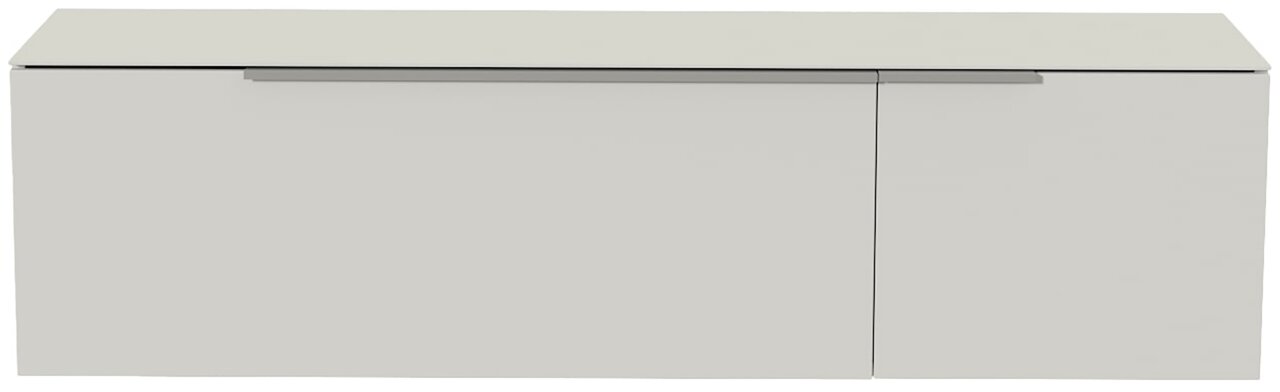 Moderano Hänge-Lowboard BORMIO Frontansicht eines modernen, weißen Hänge-Lowboards mit zwei Türen und schlichtem Design.