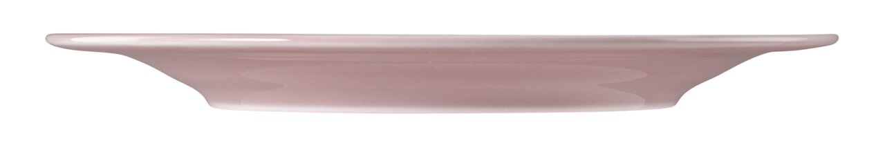 Seitenansicht eines runden, rosa Speisetellers mit einem Durchmesser von 27,5 cm.
