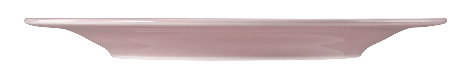 Seitenansicht eines runden, rosa Speisetellers mit einem Durchmesser von 27,5 cm.