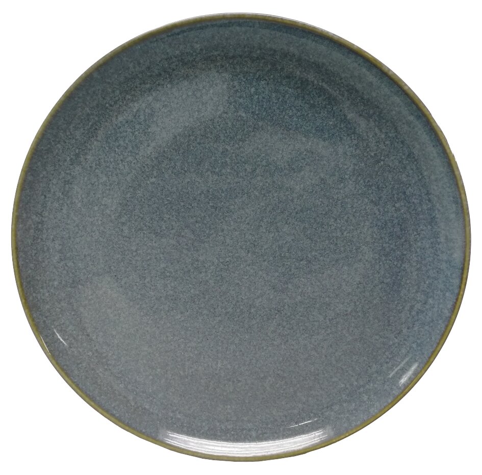 Grauer Speiseteller aus Keramik, Ansicht von oben