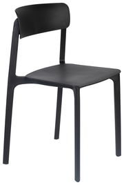Schwarzer Stuhl CLIVE aus Kunststoff, seitliche Perspektive