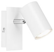 Weißer LED-Spot mit einem verstellbaren zylindrischen Kopf, seitliche Perspektive