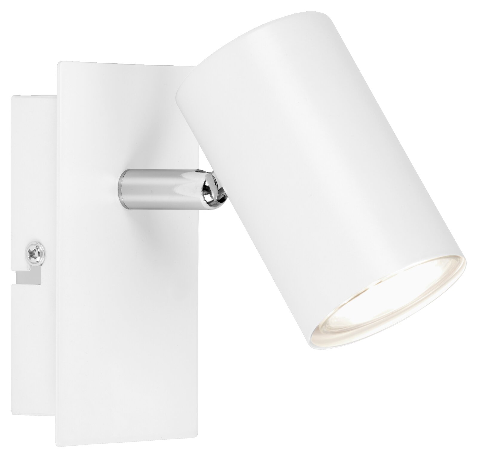 Briloner LED-spot 1-lamp ISIL A Weißer LED-Spot mit einem verstellbaren zylindrischen Kopf, seitliche Perspektive