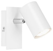 Witte led-spot met een verstelbare cilindrische kop, zijaanzicht