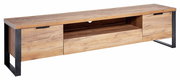 TV-Lowboard aus Holz mit Metallrahmen, Frontansicht