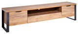 TV-Lowboard aus Holz mit Metallrahmen, Frontansicht