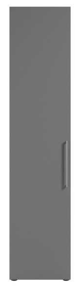 Grauer, hoher Aktenschrank mit linker Ausrichtung, Frontalansicht
