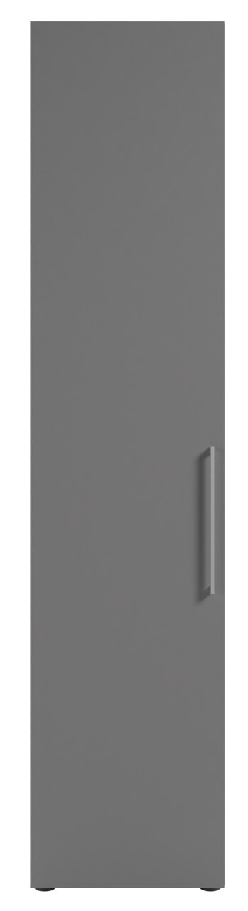 Grauer, hoher Aktenschrank mit linker Ausrichtung, Frontalansicht