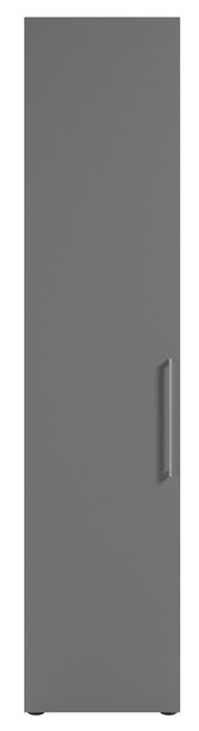 Grauer, hoher Aktenschrank mit linker Ausrichtung, Frontalansicht