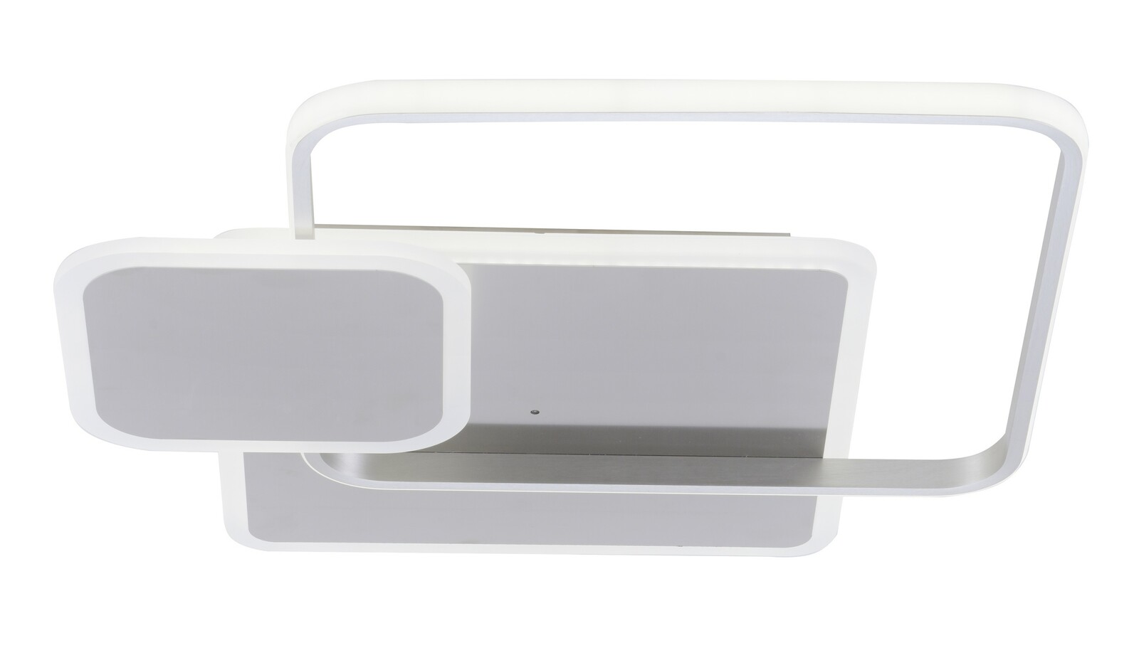 Moderne Deckenleuchte mit quadratischem Design, seitliche Perspektive