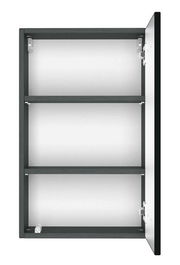 Hängeschrank mit geöffneter Tür, Ansicht von vorne, drei Regalböden