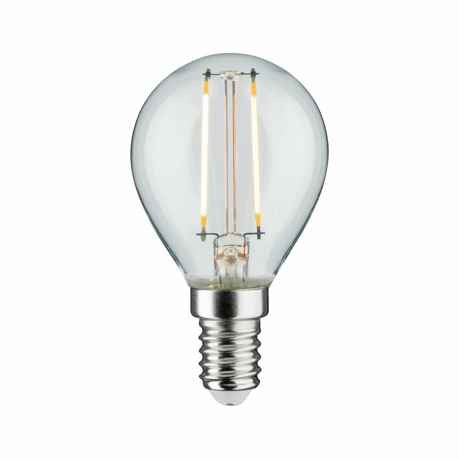 LED Leuchtmittel mit E14-Sockel, frontal abgebildet