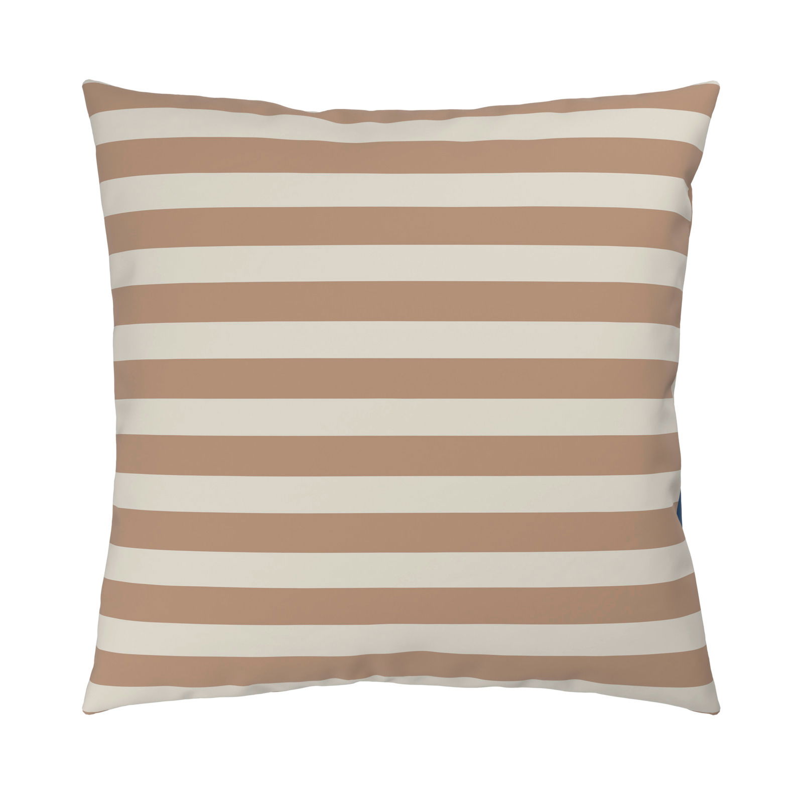 Kissen mit braun-weißen Streifen, Vorderansicht