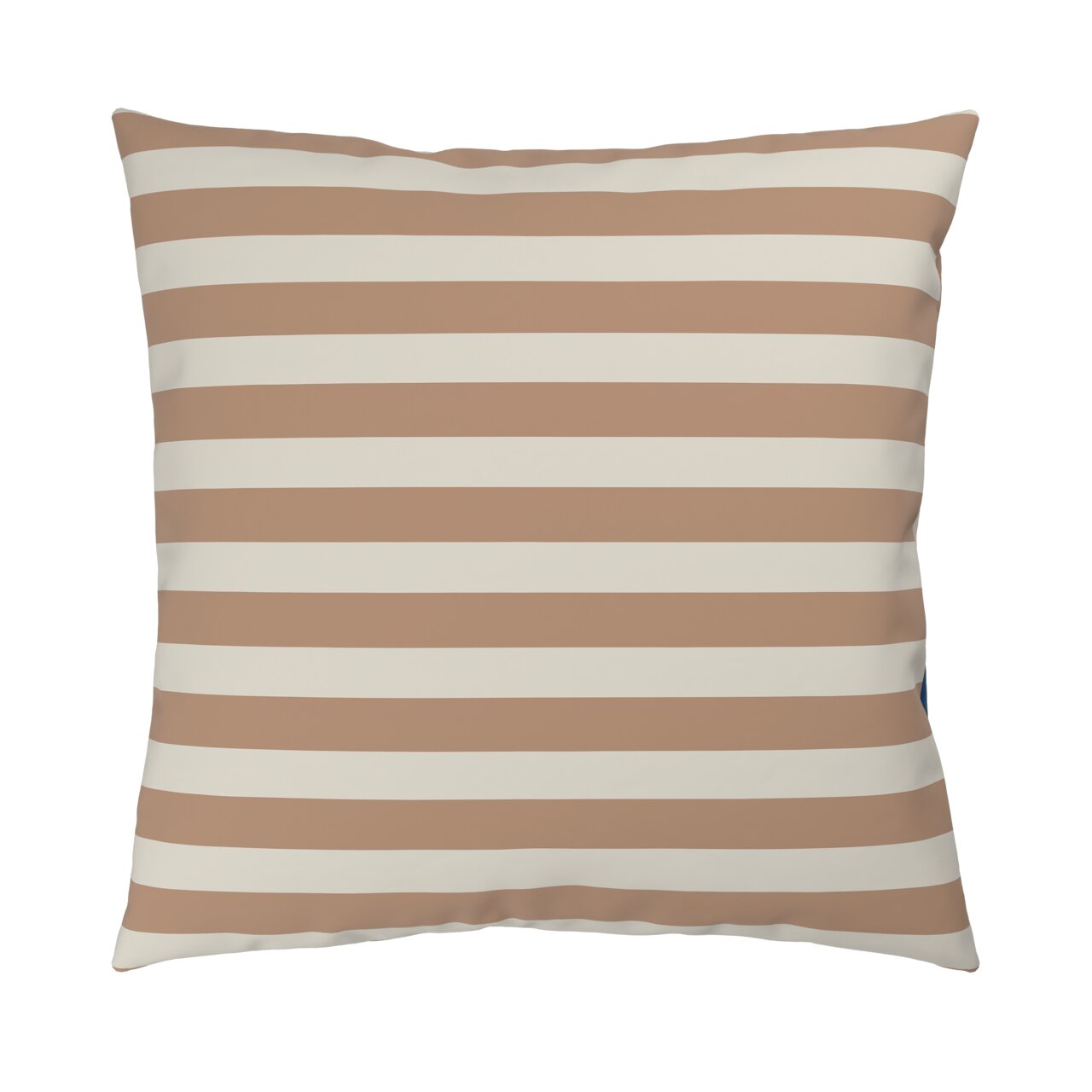 Kissen mit braun-weißen Streifen, Vorderansicht