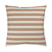 Kissen mit braun-weißen Streifen, Vorderansicht