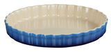 Tarte-Form 28cm Azure in Seitenansicht, mit welligem Rand und blauem Äußeren