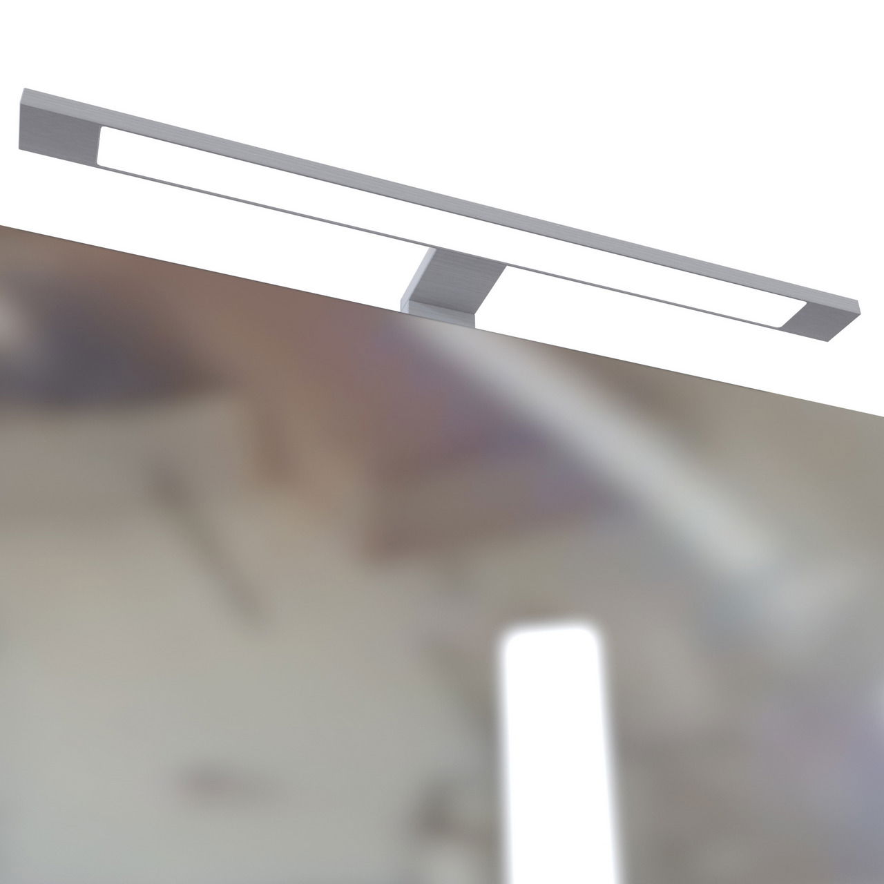 Moderne LED-Leuchte für Spiegelschrank, Ansicht von oben