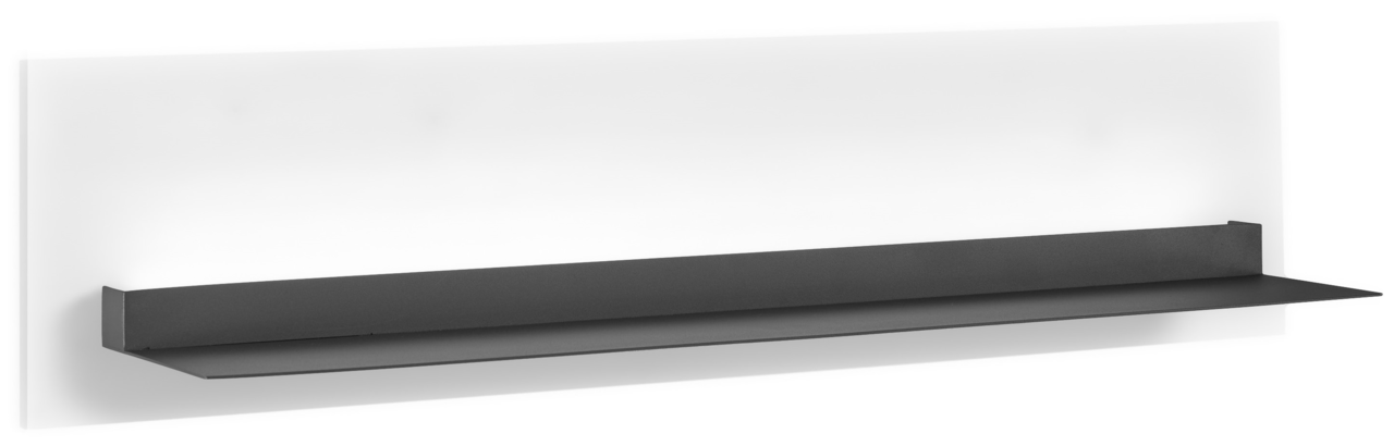 Set one by Musterring Wandboard DELTONA Modernes Wandboard aus schwarzem Metall, seitliche Perspektive