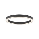 Moderne, runde Deckenleuchte PURE-LINES in schwarzem Design, seitliche Perspektive