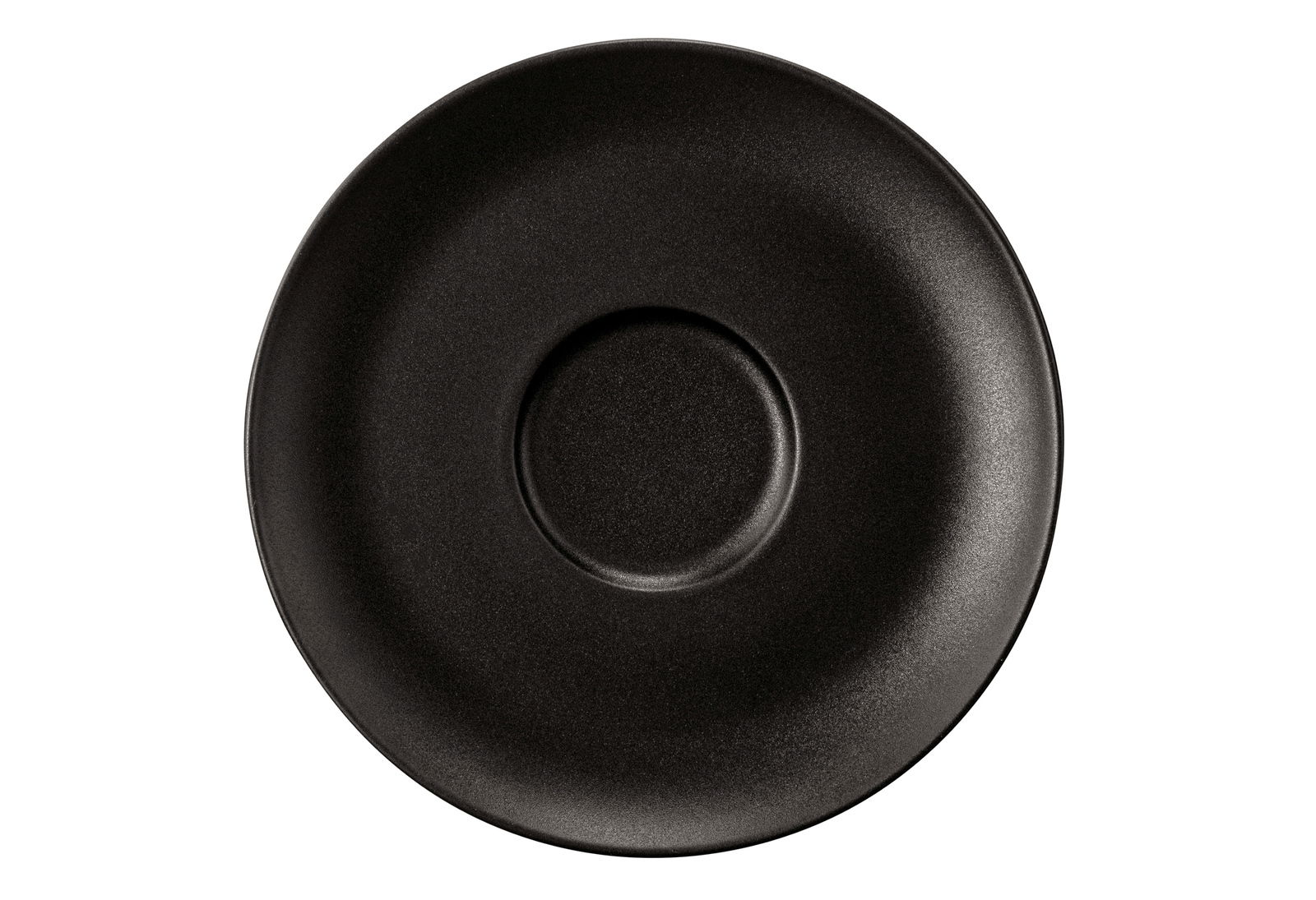 Seltmann Weiden Untertasse LIBERTY BLACK Schwarze Kombi-Untertasse, Draufsicht