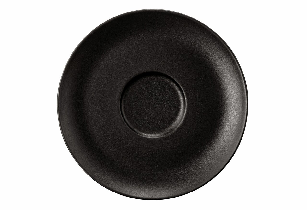 Seltmann Weiden Untertasse LIBERTY BLACK Schwarze Kombi-Untertasse, Draufsicht