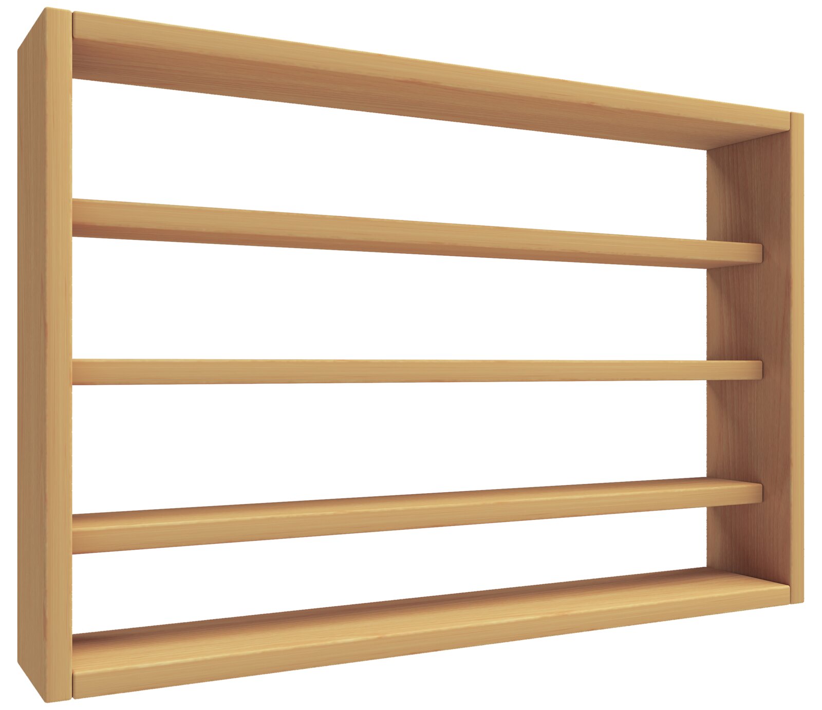 VCM Küchenregal ESALDI Holzregal mit drei Ablageflächen in heller Holzoptik, freistehend auf weißem Hintergrund, dargestellt in schräger Perspektive von vorne rechts.