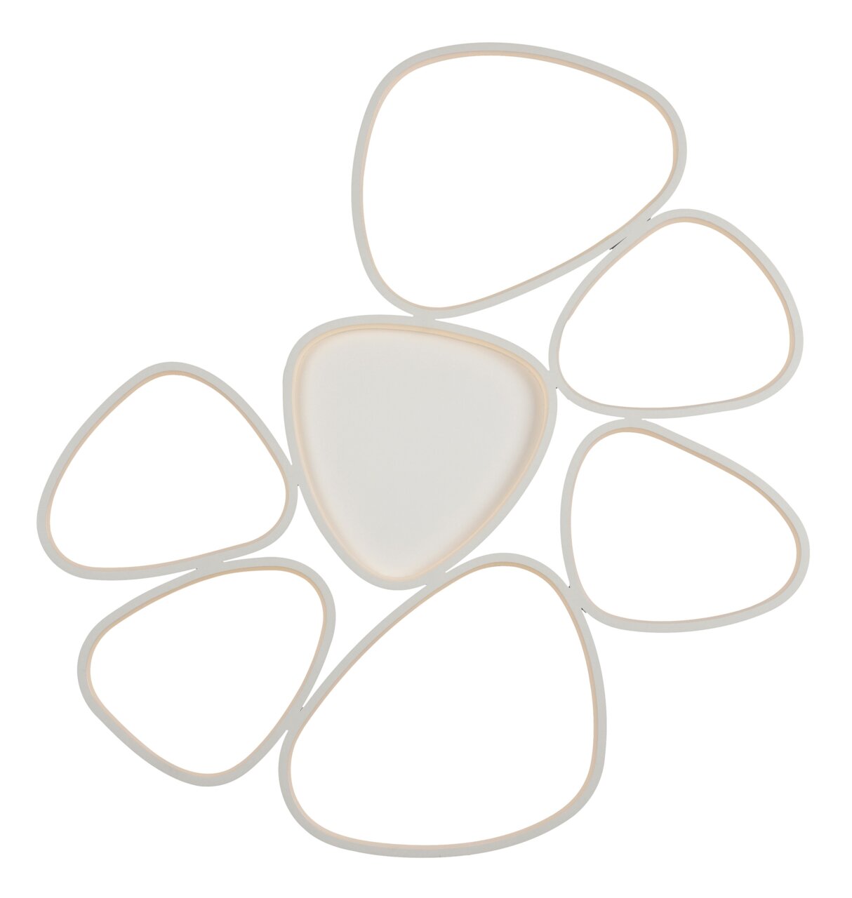 Moderne Deckenleuchte mit organischen Formen, von oben betrachtet.