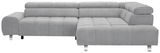 Graues Ecksofa mit Ottomane rechts, Vorderansicht