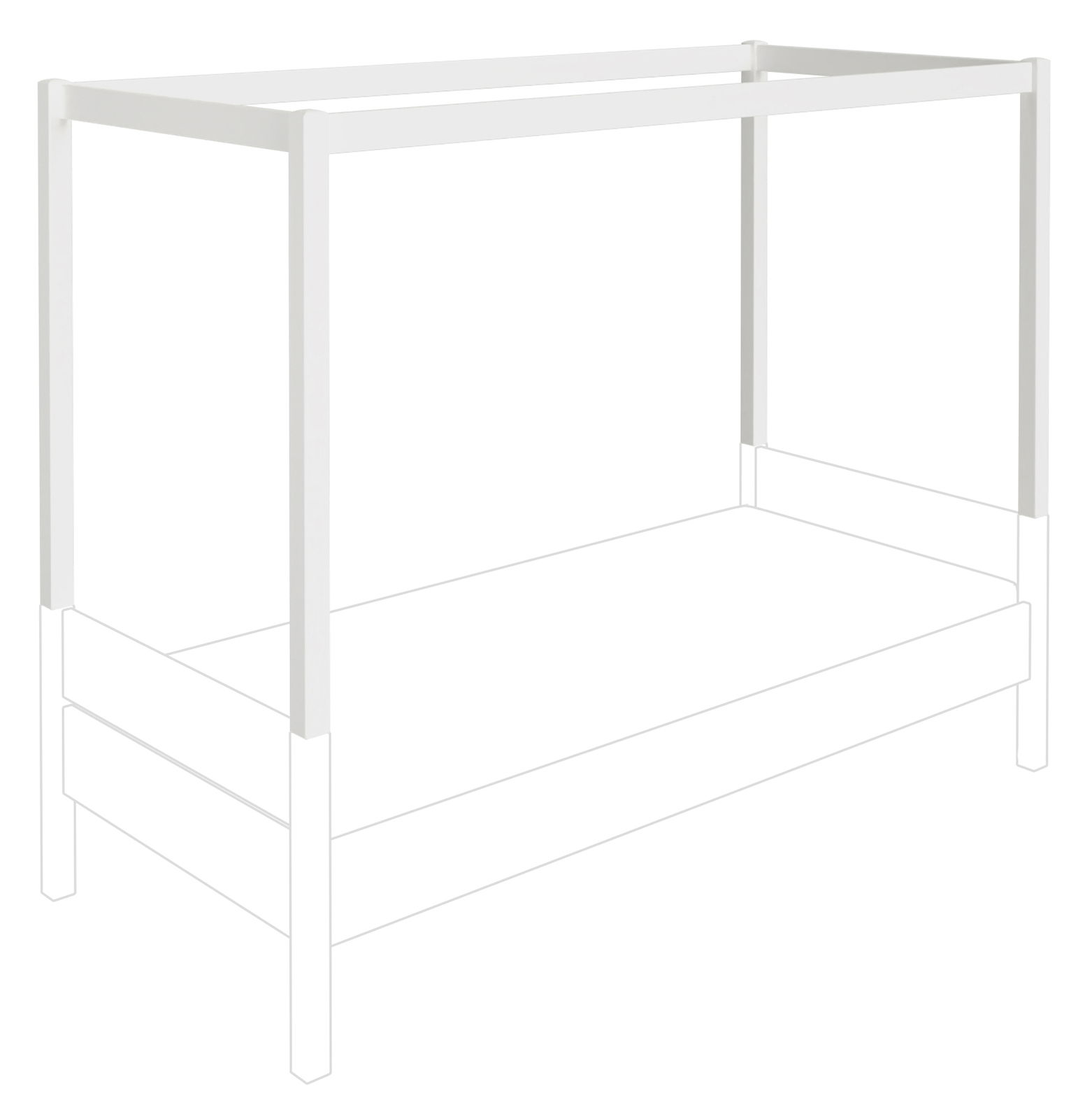 Paidi Baldachinaufbau für Liege TIAGO Weißer Baldachinaufbau für Liege, seitliche Perspektive