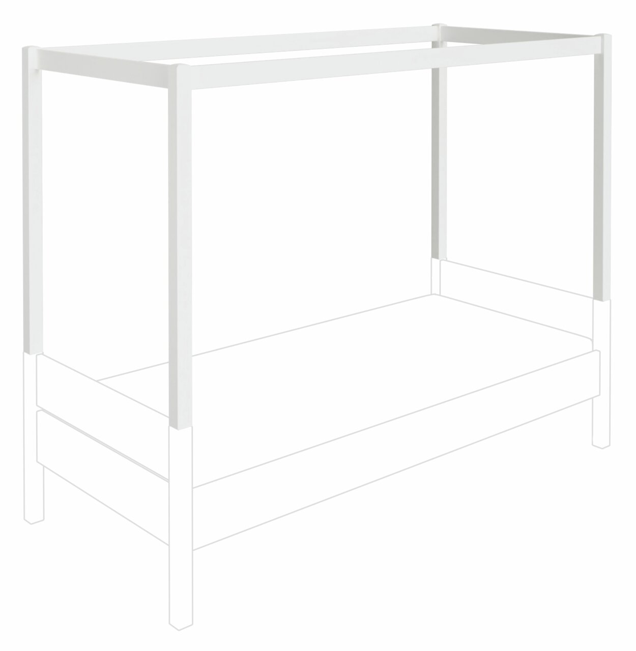 Paidi Baldachinaufbau für Liege TIAGO Weißer Baldachinaufbau für Liege, seitliche Perspektive