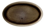Ovale Platte in dunklem, gesprenkeltem Design, Draufsicht