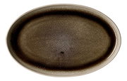 Ovale Platte in dunklem, gesprenkeltem Design, Draufsicht