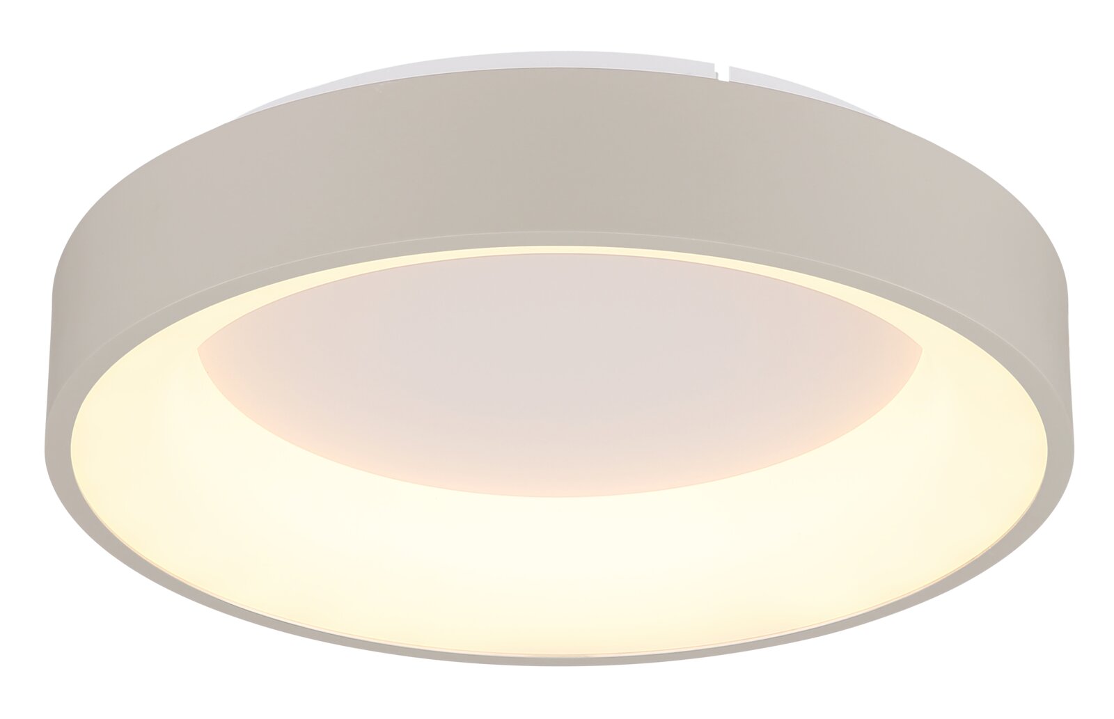 Globo Lighting LED-plafondlamp GALLEGOS Ronde led-plafondlamp in zijaanzicht met warmwit licht