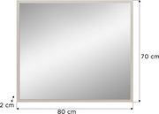 Rechteckiger Spiegel mit einem schmalen Rahmen, Abmessungen 80 cm x 70 cm, Seitenansicht