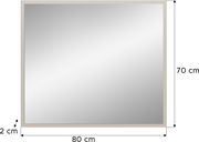 Rechteckiger Spiegel mit einem schmalen Rahmen, Abmessungen 80 cm x 70 cm, Seitenansicht