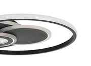 Moderne LED-Deckenleuchte mit kreisförmigem Design, seitliche Perspektive