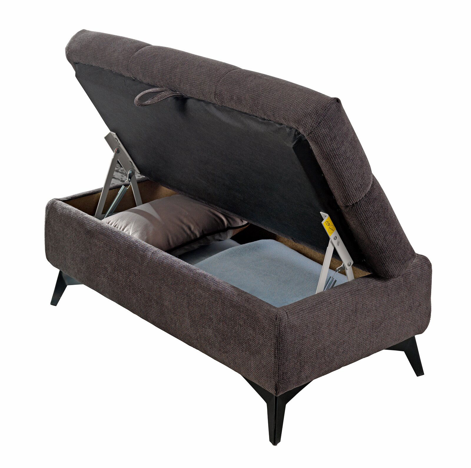 Stylife Hocker BILLY Hocker mit aufklappbarem Deckel, der Stauraum für Kissen bietet, seitliche Perspektive