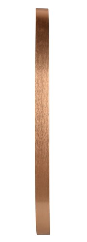 Seitenansicht eines kupferfarbenen, schmalen Rahmens eines Spiegels.