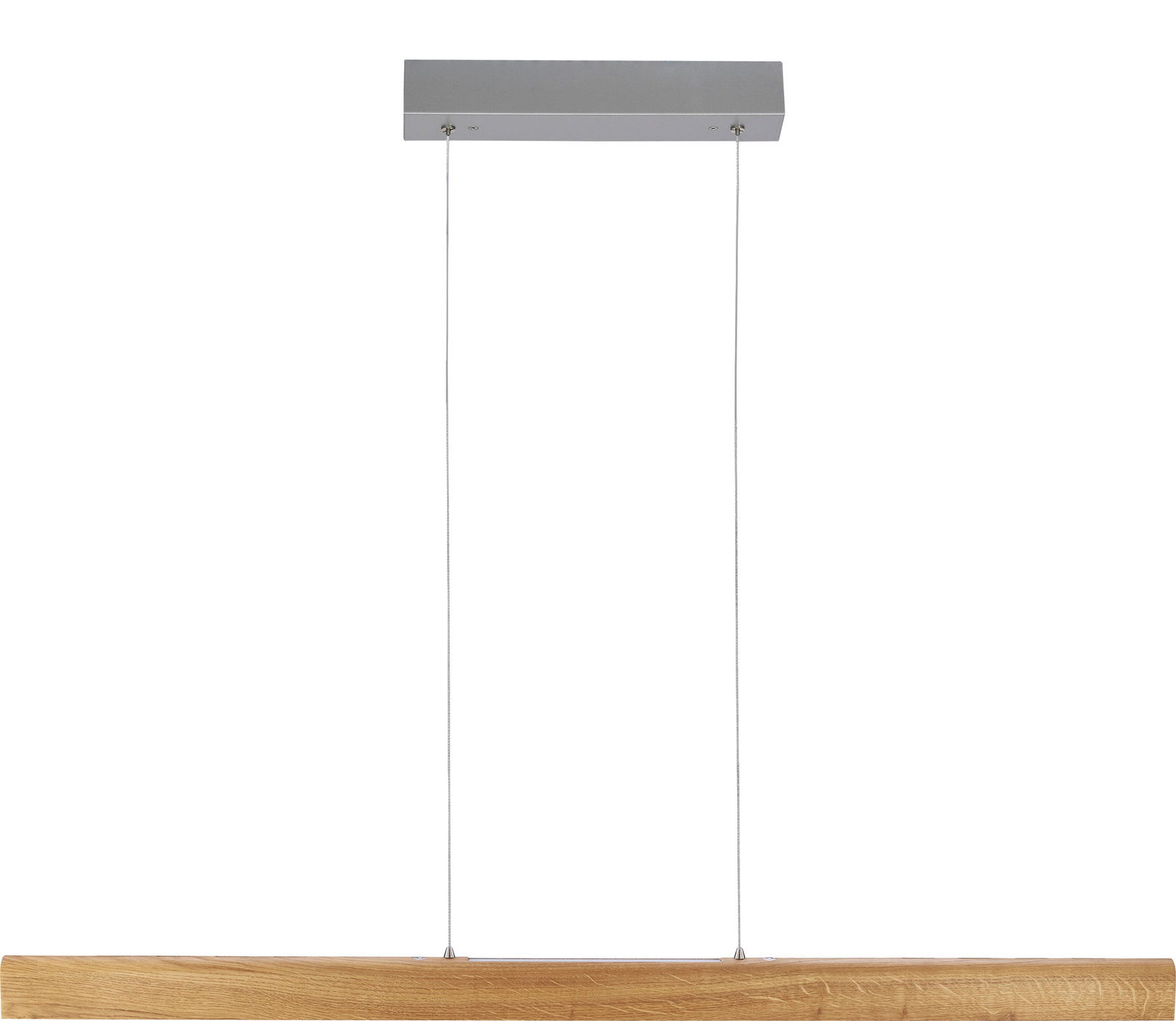 Hängende Balkenleuchte Franka aus Eiche, frontal betrachtet