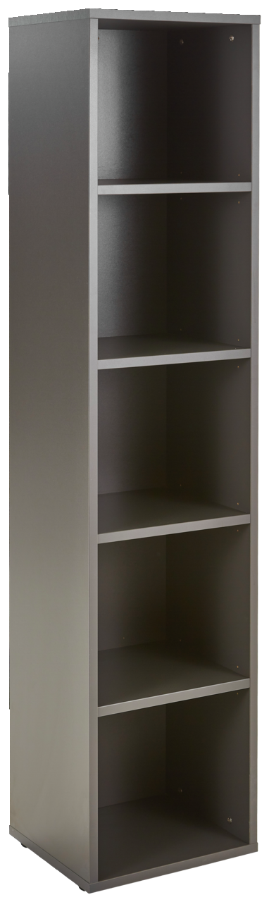Novel Aktenregal 5OH schmal RENTON Schmales, hohes Aktenregal mit fünf offenen Fächern, seitliche Perspektive